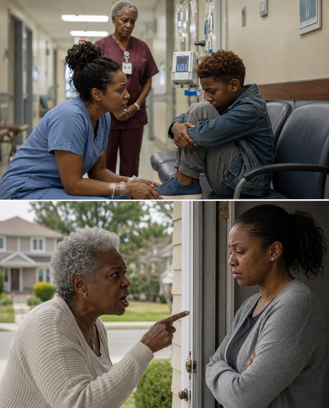 I woke up from surgery to find my four-year-old son abandoned on a hospital bench, crying into my coat. When I called my mother, she didn’t panic. She laughed and said, “Your sister needed us more.” That night, with stitches still burning, I changed every lock on my house. But the real nightmare began the next morning—when she returned with her old key, certain it would still open my door.