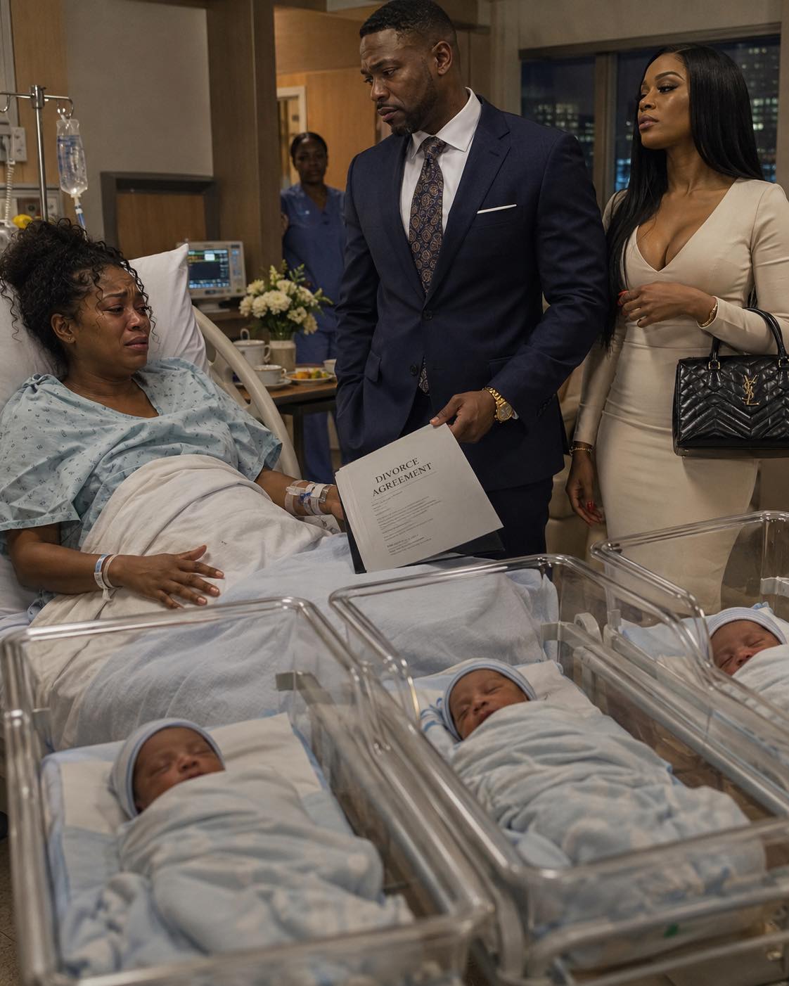 After I gave birth to our triplets, my husband brought his mistress to the hospital, a Birkin hanging from her arm, just to humiliate me. “You’re too ugly now. Sign the divorce,” he sneered.