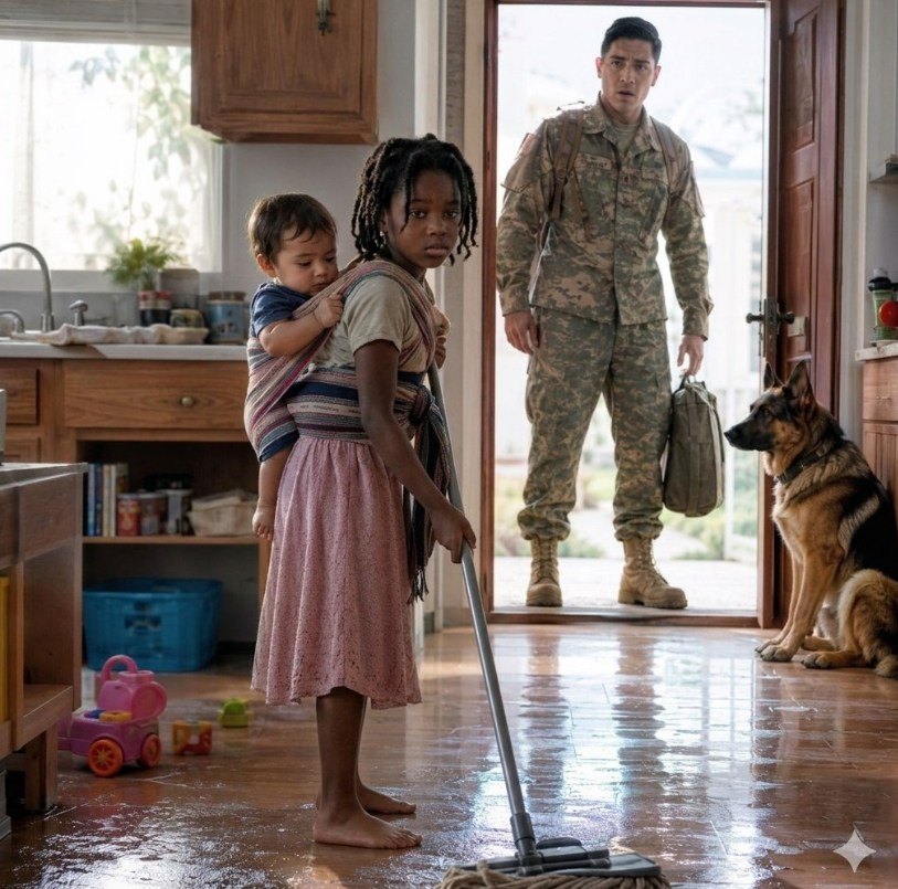 I came back after two years, thinking my children were waiting for me with their mother, but I found them alone, with an empty refrigerator and a dog guarding the door 🐕💔. My daughter only said: ‘Mom left and I took care of my little brother,’ and then I opened a bank envelope and realized something worse was coming.” —Your mother left with another man and said she couldn’t carry you anymore. That was the first thing Captain Julián Ramírez heard when he returned home after nearly two years away, deployed in operations far from Jalisco. There were no welcome hugs, no hot food waiting for him, no music or family in the living room. Only his daughter Valeria, ten years old, standing at the entrance with exhausted eyes, holding her little brother Mateo as if he were her own. Beside her, Bruno, an old, skinny German shepherd, growled, his body placed protectively in front of the children, as if he were still defending a house everyone had forgotten. Julián dropped his military backpack. —Vale… where is your mom? The girl lowered her gaze. —She left, Dad. Months ago. She said she was going to start over. I thought she would come back… but she never did. Julián felt the ground open beneath him. He had endured sleepless nights, fear, cold, impossible orders. But nothing hit him harder than seeing his daughter with dry hands, a patched school uniform, and a kind of maturity no child should have. He stepped inside slowly. The house smelled of confinement, dampness, and old food. In the kitchen there were two plates, a pot with stuck rice, and a bag of hard tortillas. The refrigerator was almost empty. On the table he found Valeria’s notebook with an assignment titled “My family.” She had drawn a father far away, a small child, a big dog, and herself in the middle holding everything together. Julián covered his mouth so he wouldn’t break down in front of them. —Who gave you food? Valeria held Mateo tighter. —Sometimes Mrs. Chayo brought us beans. Sometimes I sold jelly desserts at school. Bruno scared away people who came to collect money. Mateo, who could barely speak, hid behind his sister’s leg and whispered: —Mom said Valeria was already big. Julián closed his eyes. That sentence hurt more than any wound. That night he bathed his children, cooked eggs with what little he could find, and slept sitting beside their beds because Mateo cried if he was left alone. Bruno lay down at the bedroom door, as if he could finally rest. The next morning, Julián went to the elementary school. The principal welcomed him with a look between relief and anger. —Captain, your daughter had been coming for months holding Mateo’s hand. She dropped him off at preschool and then went to class. She never asked for anything. She just said her mother was “busy.” The teacher showed him something that broke him completely: several unsigned reports, overdue fees, and a note where Valeria had written: “Don’t tell my dad, because he is saving people.” Julián left the school with clenched jaws. He promised himself his children would never feel hunger or fear again. But when he got home, he found a yellow bank envelope at the door with his name on it… and inside was an eviction warning for a debt he had never signed. And the worst was only just beginning. What would you do if you came home and discovered your children survived alone because of someone who was supposed to protect them? Thank you for staying with me until here 🙌📖 This is just the beginning… The next part is already in the comments 👇🔥 If you can’t find it, tap “See all comments” 💬✨” phuquy Avatar Posted by phuquy – 19/05/2026 “I came back after two years, thinking my children were waiting for me with their mother, but I found them alone, with an empty refrigerator and a dog guarding the door 🐕💔. My daughter only said: ‘Mom left and I took care of my little brother,’ and then I opened a bank envelope and realized something worse was coming.”