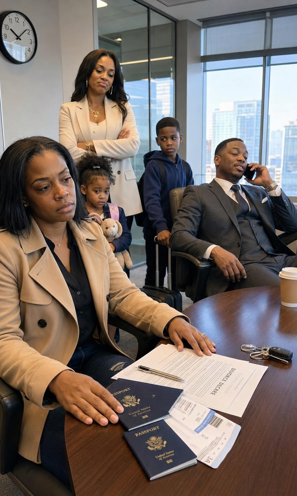 5 minutes after the divorce, I flew abroad with my two kids. Meanwhile, all seven members of my ex-in-law’s family had gathered at the maternity clinic to hear his mistress’s ultrasound results, but the doctor’s words left them stunned.