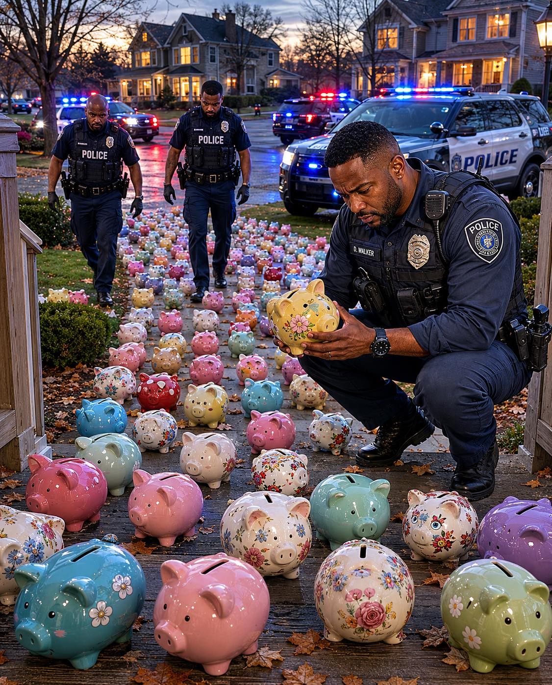 My 6-Year-Old Son Gave All His Savings to Help Our Elderly Neighbor – The Next Morning, Our Yard Was Filled with Piggy Banks, and Patrol Cars Were Everywhere