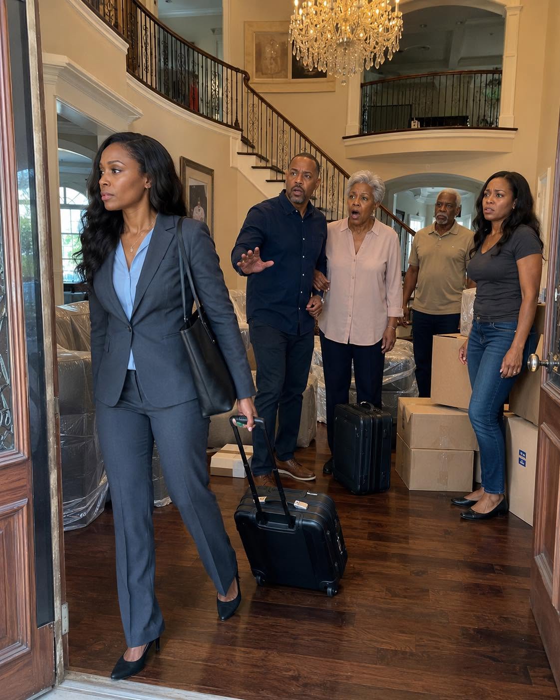 Just after I bought a luxury house, my husband suddenly announced his parents and divorced sister were moving in with us. When I refused, he snapped, “This house is mine—you bought it with my money. Object again, and I’ll kick you out!” But when yas he showed up at the mansion pose with them, they froze at what they saw…