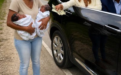 A divorced millionaire was driving his fiancée home when he unexpectedly saw his homeless ex-wife on the street.