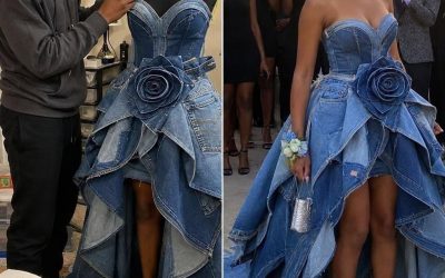 My Stepmom Laughed at the Prom Dress My Brother Sewed From Our Late Mom’s Jeans — By the End of the Night, the Whole School Knew the Truth part1