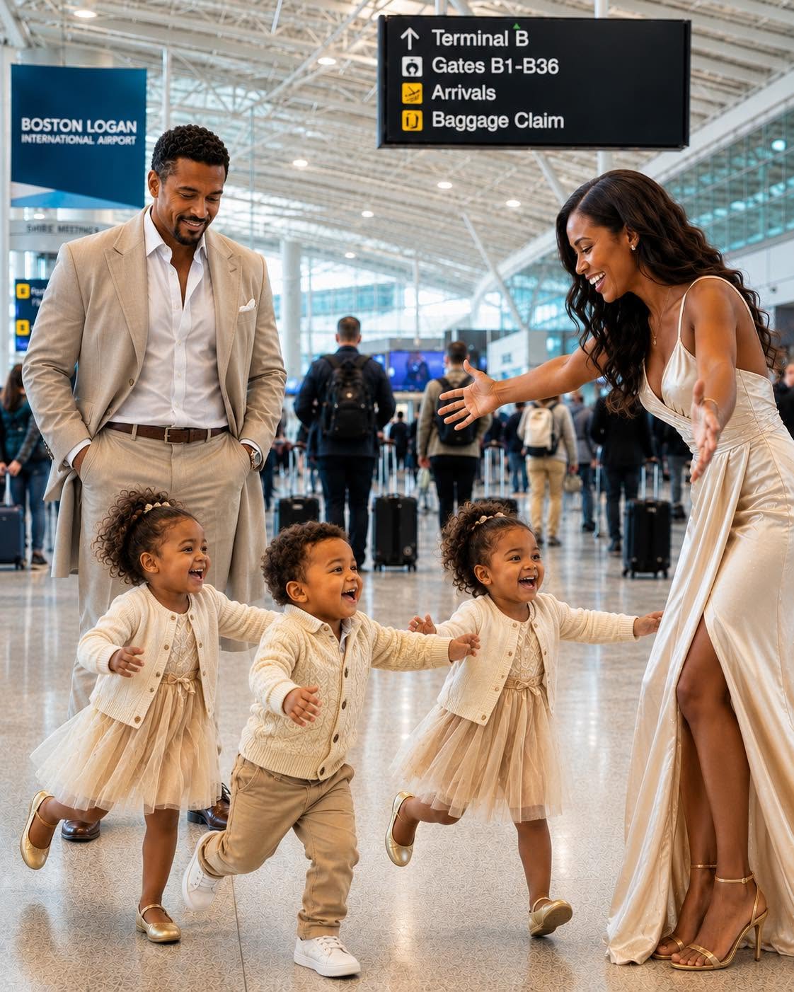 He Told Me to Raise the Baby Alone—Eighteen Months Later, He Saw Three Toddlers at Boston Logan Airport and Realized What He Had Lost