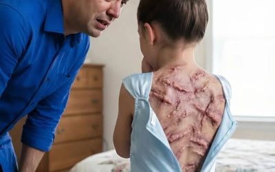 part 2 My 8-year-old daughter sent me a text saying, “DAD, COME TO MY ROOM. JUST YOU.”—then she turned around yas and showed me the maddon handprints covering her back
