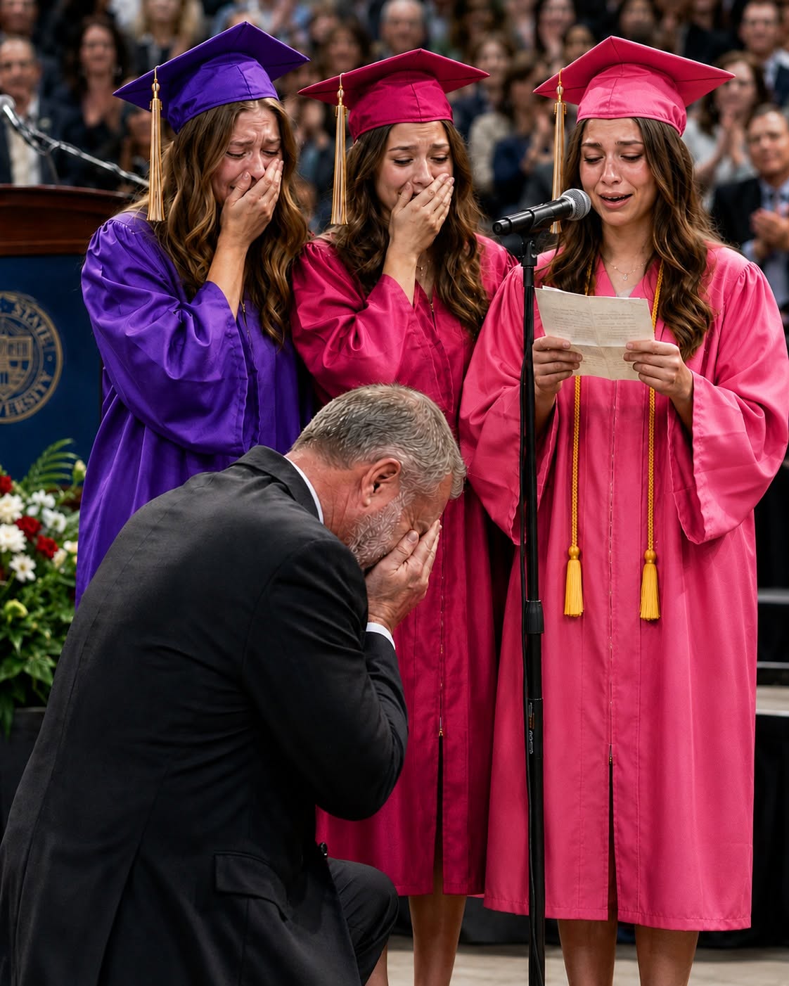 part 2 : I gave up 22 years of my life raising my triplet nieces — what they did at their college graduation made me drop to my knees. n001