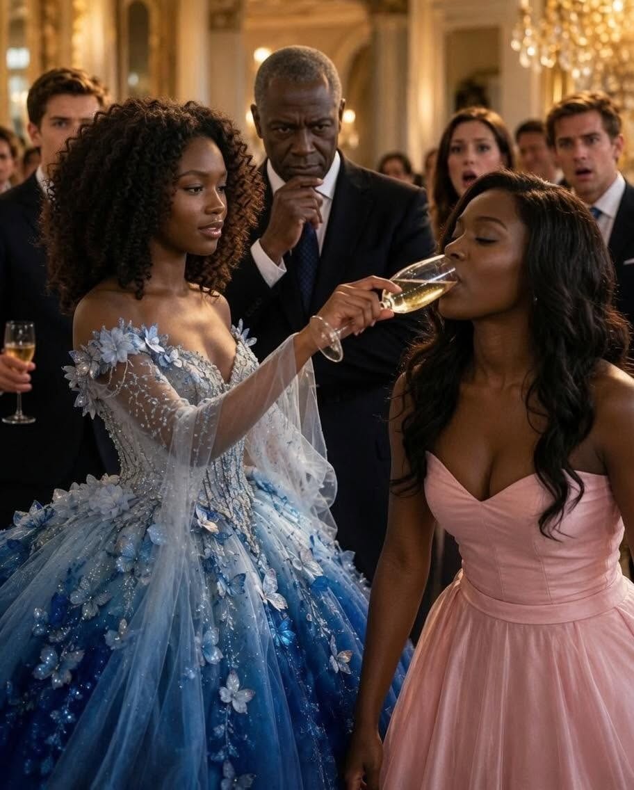 At my graduation party, I saw my father slip something into my champagne. I stayed calm, stood up, and made sure the truth came out—before anyone else could be hurt. I’m Natalie Brooks, and my graduation party was supposed to be the happiest day of my life. Instead, it became the moment I realized just how twisted my father, Richard, truly was. The ceremony had been beautiful—my classmates cheering, my professors congratulating me, and my mother crying proud tears. But the celebration afterward was at our family estate, and that meant one unavoidable thing: my perfect, golden-child sister, Madison, would steal the spotlight like she always did. My father adored her and barely tolerated me. Still, nothing could have prepared me for what I saw that night. I was standing near the refreshment table, chatting with a few friends, when I noticed my father lingering behind me. Not smiling. Not congratulating me. Just… watching. Then he moved toward the champagne flutes arranged neatly on silver trays. Something about his expression made my stomach drop. It wasn’t joy or pride. It was calculation. I watched, frozen, as he slipped his hand into his pocket, pulled out a tiny packet, and poured a white powder into the champagne glass with my name on it—the one he had insisted the servers prepare separately because “my eldest daughter deserves something special.” My breath hitched. My hands trembled. My brain scrambled to understand—was this a joke? A prank? Some twisted lesson? But Richard Brooks wasn’t the joking type. He was the type who punished quietly, secretly, thoroughly. He stepped away before anyone could notice. No one else had seen. It was just me. My heartbeat pounded in my ears. I walked toward the table slowly, forcing a smile on my face, pretending everything was normal while inside, panic clawed at my ribs. I picked up the glass. The one meant for me. My father was watching from across the room. Waiting. Studying my reaction. I lifted the glass slightly in a polite gesture, just enough for him to think I was about to drink it. And then Madison appeared beside me, laughing loudly, wrapping her arm around my shoulder. “Congratulations, Nat! Finally graduated, huh?” She was glowing. Perfect dress, perfect hair, perfect life—Daddy’s favorite. That was when something inside me snapped—not anger, not revenge, but clarity. Still smiling brightly, I turned to her and said, “Madison, you should have this. You’ve always supported me.” Before she could respond, I pressed the glass into her hand. She didn’t hesitate. She raised it and drank. All of it. (I know you’re curious about the next part, so please be patient and read on in the comments below. Thank you for your understanding of the inconvenience. please leave a ‘YES’ comment below and give us a “Like ” to get full story ) 👇