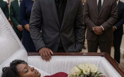 I stood by her coffin, hands shaking, trying to be a “strong husband” while my unborn child slept inside her. “Just… let me see her one last time,” I whispered. The room went silent as I leaned in—and her belly shifted. Not a shadow. Not my grief. A real movement. “Did you see that?” I gasped. Someone screamed, “Call the doctors—NOW!  My wife moved inside her coffin.  Not her hand.  Not her eyes.  Her stomach.  For one impossible moment, the entire funeral chapel seemed to stop breathing.  Candles flickered.  Mourners froze.  More than a hundred people stood motionless, staring at the open casket in disbelief.  And I stood there trembling beside Elena, unable to trust what I had just seen.  For three days, everyone had been telling me the same thing:  “Be strong.”  Strong when I collapsed in the hospital hallway.  Strong when I signed the death documents.  Strong when Elena’s wealthy stepfather, Victor Hale, took control of every arrangement and reminded me that “the adults” would handle everything.  Adults.  His favorite word for people with money, influence, and power.  I leaned over the casket one final time.  My wife lay perfectly still beneath layers of makeup and a black silk dress I never approved.  Inside her rested our unborn son.  Or so I thought.  “Please,” I whispered. “Just let me see you one last time.”  Then it happened.  A sudden shift beneath the fabric.  A clear movement.  Not my imagination.  Not grief.  Real.  I stumbled backward.  “Did anyone else see that?”  The room instantly fell silent.  Victor’s confident expression vanished.  Elena’s mother gasped.  Someone near the back screamed:  “Call the doctors—NOW!”  Victor rushed toward the coffin.  “Daniel, stop this nonsense.”  But something about him felt wrong.  He wasn’t grieving.  He was scared.  And in that moment, I remembered the mistake hidden inside Elena’s medical records.  A mistake nobody else had noticed.  Except me.  Because Victor had forgotten one critical detail.  I wasn’t just Elena’s husband.  I was a forensic investigator.  Finding lies was my profession.  And the numbers in her file never made sense.  Minutes later, emergency responders burst into the chapel.  What happened next left everyone speechless.  The fabric over Elena’s stomach was cut away.  The baby moved again.  Then—  Elena gasped.  Chaos exploded throughout the room.  People screamed.  Several fainted.  Victor turned deathly pale.  I grabbed Elena’s hand.  And to my absolute shock…  She squeezed mine back.  Slowly, her eyes opened.  She looked directly at me.  “Daniel…” she whispered.  Tears poured down my face.  “I’m here,” I choked out.  Her lips trembled.  Then she revealed a horrifying truth.  A truth that explained why someone had declared her dead.  A truth that would expose a betrayal far darker than anyone imagined.  “They tried to kill us.”..  (I know you’re all very curious about the next part, please leave a “YES” comment below