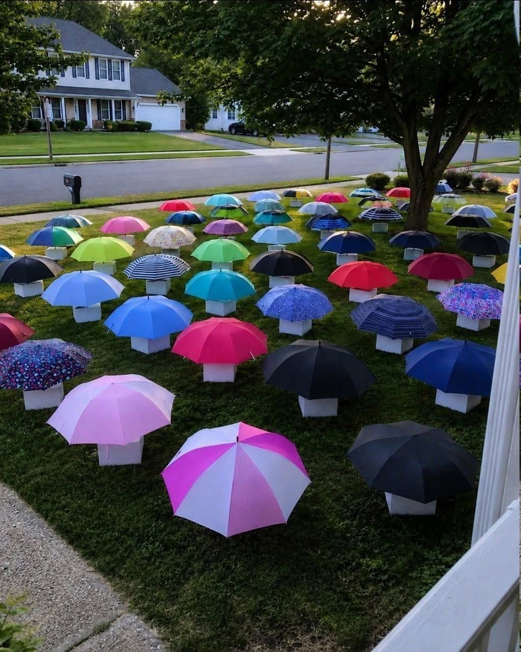 My Son Gave His Umbrella to a Pregnant Stranger in the Rain – The Next Morning, 47 Umbrellas Appeared on Our Lawn, Each With a Numbered Box That Made My Heart Stop2