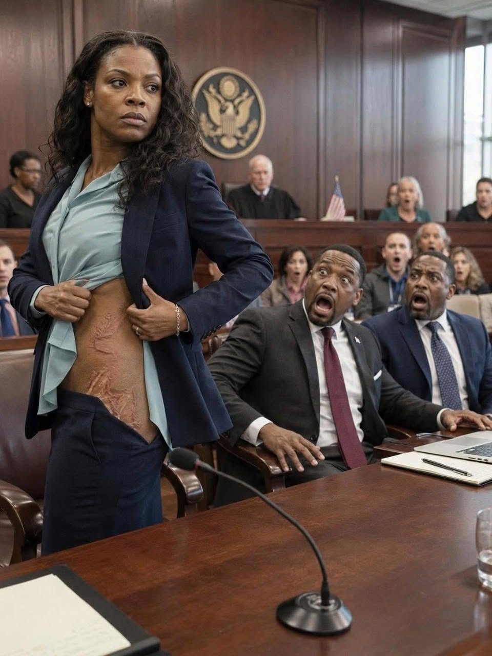 In the middle of our divorce hearing, my husband mocked my 20 years working at his restaurant and said, “You were just a pack mule.” I didn’t scream, I just stood up, opened my jacket, and showed him the scars he thought were buried forever.1